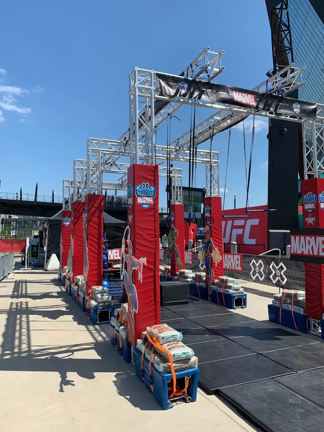 Mobile ninja course at an X Games event